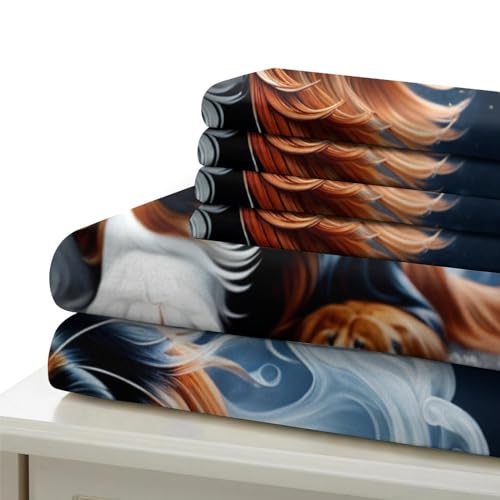 Parure de lit Cocker Spaniel 3D housse de couette microfibre, le cadeau idéal pour ado