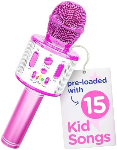 Home 167 Move2Play, Kids Star Karaoke, Kids Microphone, Bluetooth + 15 Pre-Loaded Nursery Rhymes, Girls Toy and Gift for 2, 3, 4, 5, 6+ Years Old