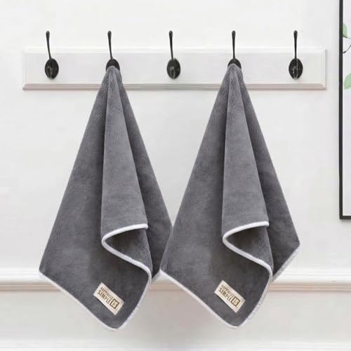 Image of LINEAR Microfiber Hand Towels /Small Size Towel /Face Towel /Towel for Men, Women & Babies /Ultra Soft, Absorbent & Quick Dry Towels for Gym, Travel 300 GSM (Grey1)