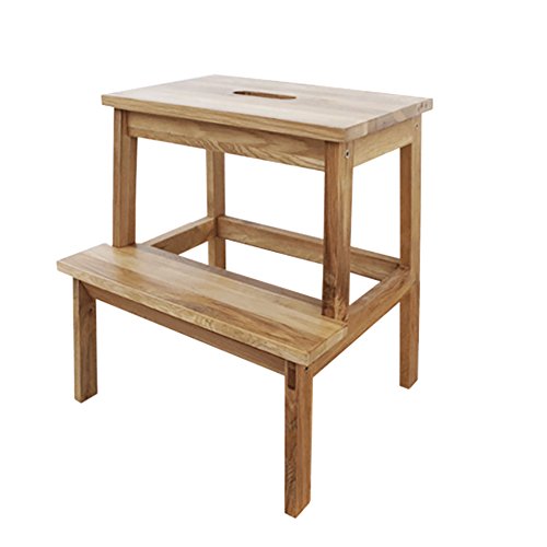 BJL Taburete Step Wooden 2 Tread Step Stool para Adultos y niños Homewares Wood Ladders Small Foot Stools Indoor Portable Shoe Banco/Flower Rack OYO