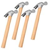 FUNSUEI 4 PCS 26 OZ Claw Hammer, Straight Claw Hammers, Carbon Steel Rip Claw Hammer with Wood Handle for Prying Nails, Woodworking, Repairing