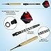 Leitee 30 Pcs Aluminum Dart Shafts for Steel Tip 50 mm 53 mm Dart Stems Accessories with 30 Rubber Rings 120 Replacement Flights and 1 Wrench for Outdoor Indoor Sports(Black)