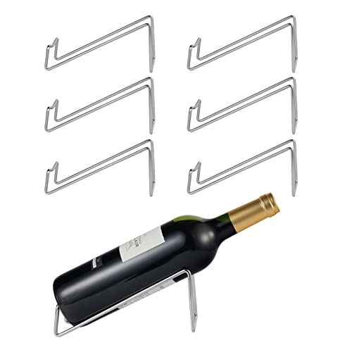 Toyosport Weinregal Weinflaschenhalter: 6 Stück Edelstahl Einzelne Weinflaschenhalter Regal Stilvoller Weinflaschen-Organizer Ideal für Weinliebhaber Cover