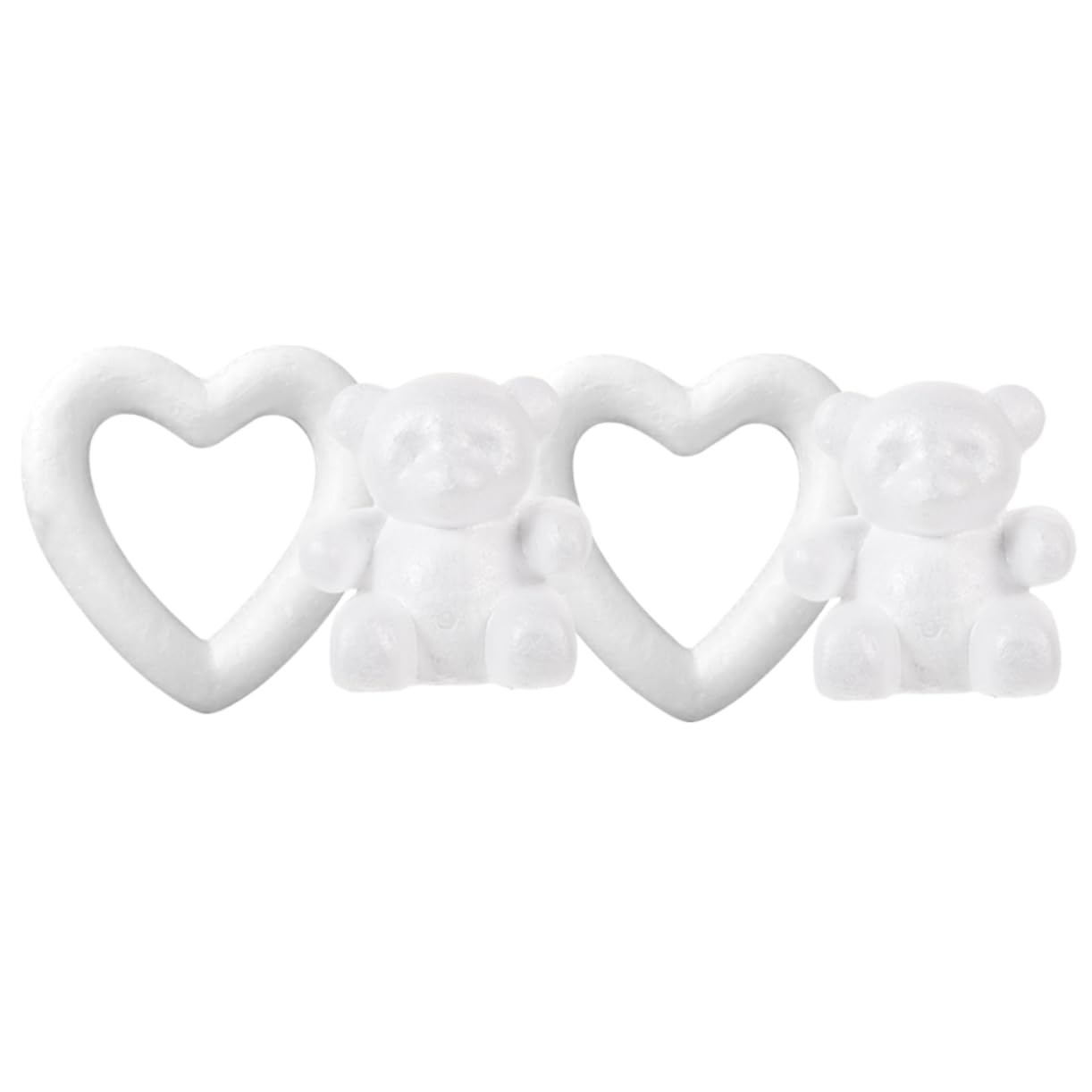 DOITOOL 3 Ensembles Modèles Mousse Ours À Décorer Kits Créatifs pour Bricolage Projets Artisanaux Mousse Blanche pour Activités Manuelles 4 Pièces * 3