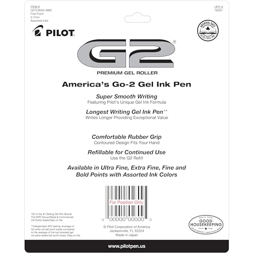 Pilot G2 Premium Gel Roller Pens, punto grueso, paquete x8 miniatura 2
