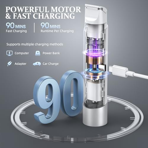Image of Bikini Trimmer for Women, Dual Head Face Shaver Body Hair Trimmmer, IPX7 Waterproof Womens Electric Razor for Legs, Silver Grey