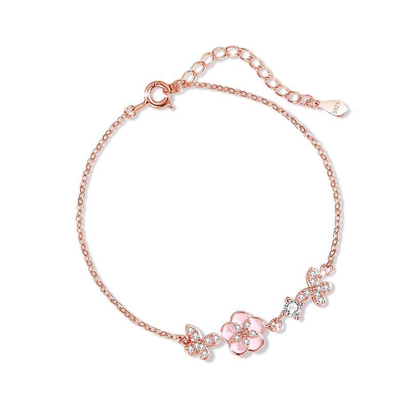 Amazon | [ORIKIN]レディース ブレスレット 桜 ブレスレット シルバー 