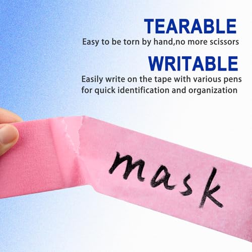 Image of Pink Painters Tape - 2 Inch Wide Pink Masking Tape - Multi-Surface, Smart Adhesion, Indoor & Outdoor - Paint Tape for DIY, Labeling, Art, Car, General Purpose - 90FT Total