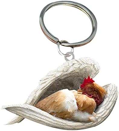 JIALG Cute Sleeping Angel Keychain, Car Pendant Multi-Purpose Ornaments Sleeping Dog Acrylic Keychain Showcase Hanging Keychain Pendants for Auto Interior Home Stationery Decor