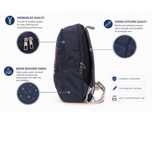 Image of Backpack for Men, Women & Students | 12x18x6 Inch Polyester Casual Backpack | Lightweight Durable Travel, College & Office Bag | Blue