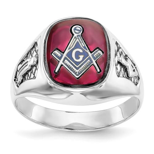 Masonic Freemason Ring for Men S925 Sterling Silver Vintage Biker Ring Handmade Masonic Freemason Ring for Men Fine Jewelry Gift for Father’s Day Husband Him