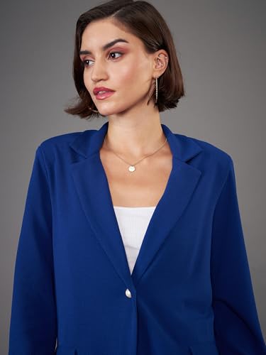 Image of Sassafras worklyf Women's Blazer Regular Fit Full Sleeves Longline Front Open Show Pocket - Casual Workwear Blazers