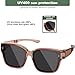 Hperu Over Glasses Sunglasses, Folding UV400 Polarized Non-Slip Sunglasses for Women Men Driving, Brown