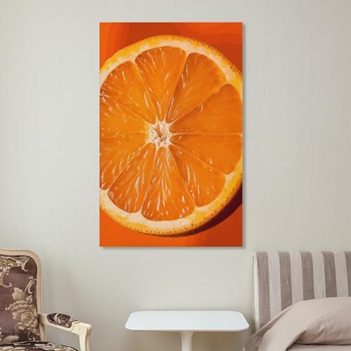 Toile murale orange moderne et esthétique pour salon