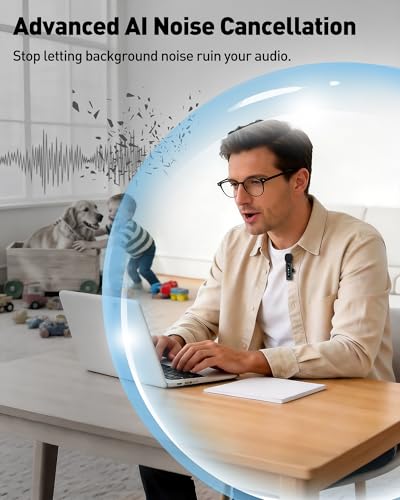 Image of USB C Lavalier Microphone Wireless AI Noise Cancellation Mini Mic for Type-C Android, iPhone 17 /16 /15, Tablet, PC, Video Recording Clip-on Mics with Rotatable Clip, Ideal for TikTok, YouTube, Podcast