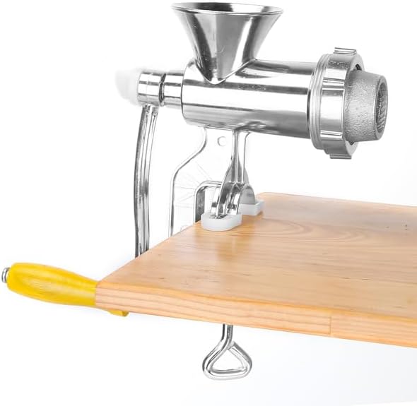 Manual Meat Grinder Aluminum Alloy Hand Crank Sausage Maker Noodle Press Machine with Table Clamp, Ergonomic Handle, Easy Clean Food Mincer for Beef Pork Vegetables Pepper Home Kitchen Cooking Tool