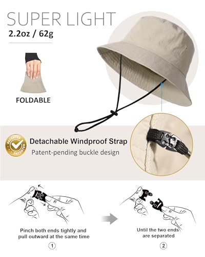 Image of Water-Resistant Bucket Hat for Women Men Rain Hat UPF 50+ Boonie Sun Hat Foldable Summer Floppy Fishing Safari Hats