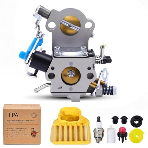 455 Rancher Carburetor for Husqvarna 460 461 455E 455 Rancher Tune Up Kit Jonsered CS2255 Gas Chainsaw Replaces WTA-29 544227401 503282101 with 537255701 Air Filter Spark Plug Fuel Line All In One Kit