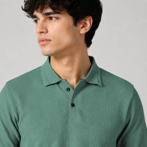 Image of TOPLOT Men's Polo T Shirt | Half Sleeve Design | Comfortable Fit Wear | Stylish Casual Look | Breathable Feel |Modern Style | Easy Movement | Casual & Everyday Wear (5280)