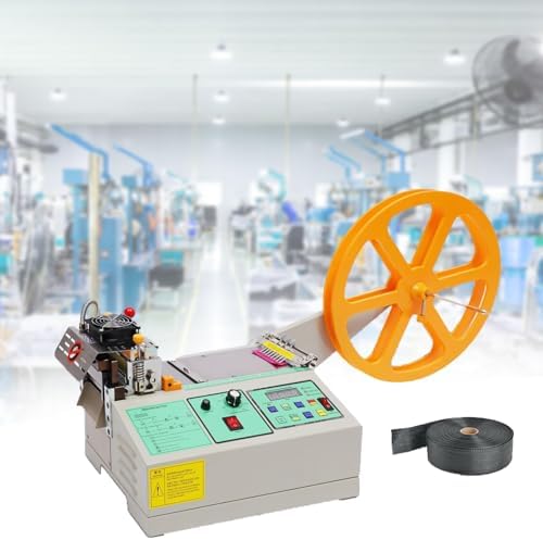 Automatic Hot & Cold Ribbon Cutter Machine, 110 Cuts/Min, Versatile Textile Tape Cutter for Knitwear, Leather, Shoelaces - LCD Display, Efficient & Durable