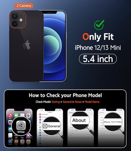 Image of FNTCASE for iPhone 13 Mini Case: iPhone 12 Mini Case Matte Magnetic Phone Cases Compatible with Magsafe Slim Anti Yellowing Military Grade Drop Rugged Protective Translucent Cell Cover (C-Blue)