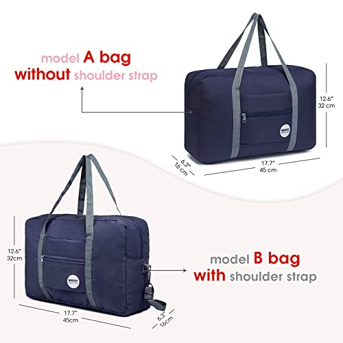 Image of WANDF nylon 32 Cms Travel Duffle(UK-T302 Blue) | 18x14x8 inches, Frontier Airline Underseat Fit, Weekend Overnight Trips, Lightweight Packable