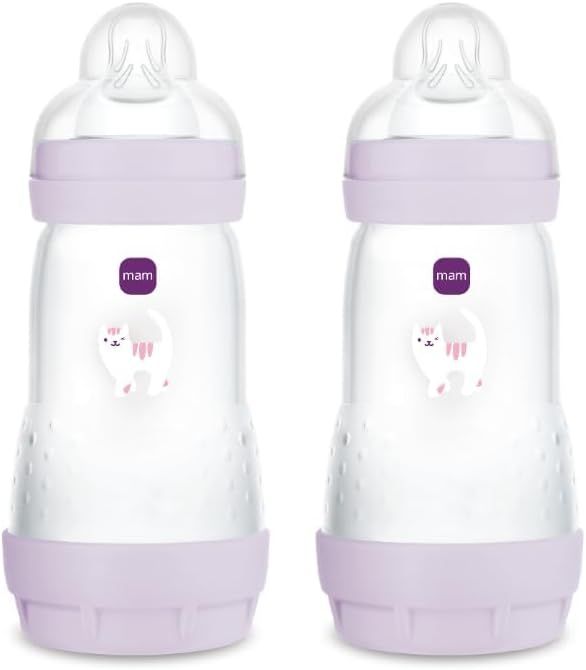 MAM Biberon Anticolica Easy Start 260 ml (Set da 2), Tettarella 2, Rosa