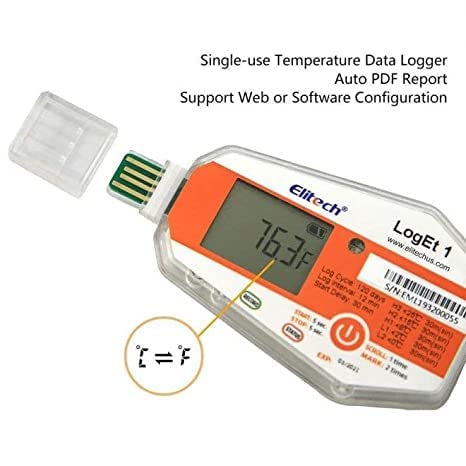Single Use Temperature Datalogger (UK Based) (-30℃ to 70℃) for Ice Cream Factory | Calibration Certificate
