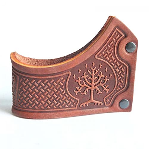 LOTR Gandalf Tobacco Pipe Stand"White Tree" Genuine Leather Smoking Pipe Holder Pipe Rack for Wooden Tobacco Pipes, Pipe Storage Leather Pipe Rack for Churchwarden Pipes (Stand Only)