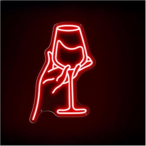 Néon Goblet vin rouge pour enseigne lumineuse bar et déco