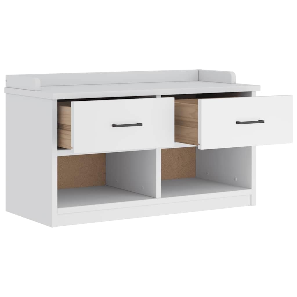 Ławka do korytarza Sandnes biała sosna 87 x 40 x 50 cm