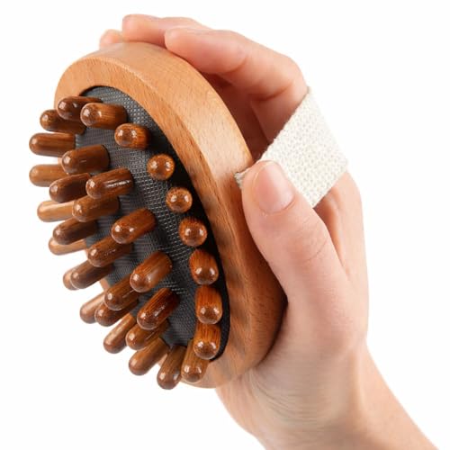 Image of Natural Wooden Full Body Massager & Relaxation Tool | De Stress, Soothes Muscle Stiffness & Improves Blood Circulation Powering Hair Growth | Acupressure for Head, Neck & Back