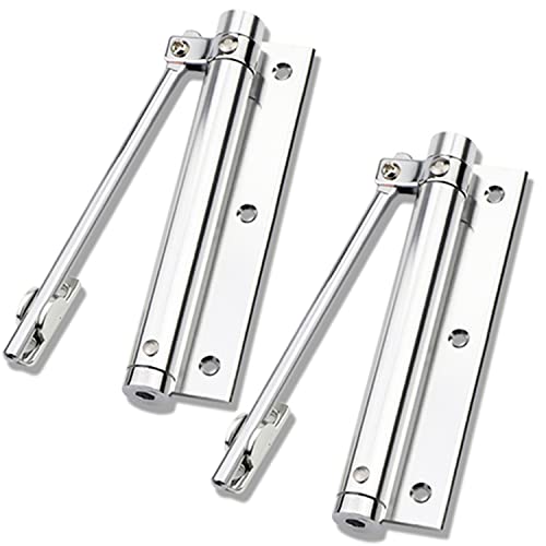 2pcs Stainless Steel Adjustable Automatic Door Closer, Surface Mounted, Spring Loaded for Residential,Commercial, Home