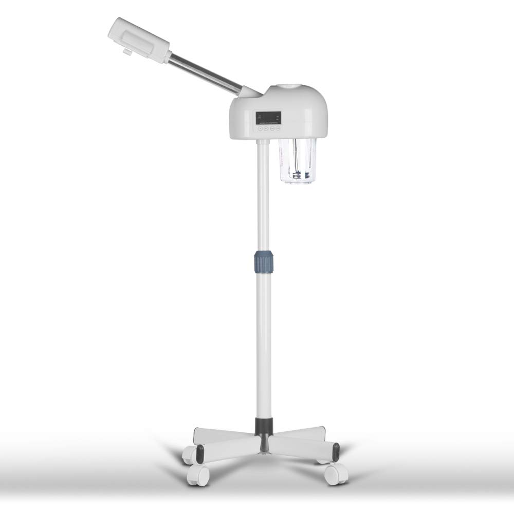 LCD Screen Facial Steamer, Ozone, Steamer and Timer 3 in 1 Function, Extract Blackheads for Face, Use in SPA Salon, High 0.95m - 1.2m, White