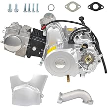 110cc 4-Stroke, Auto Engine Electric Auto Start Single Cylinder Engine Air Cooled 2-Valve Electric Start Engine for 50cc, 70cc,90cc,110cc ATVs and GO Karts, Silver