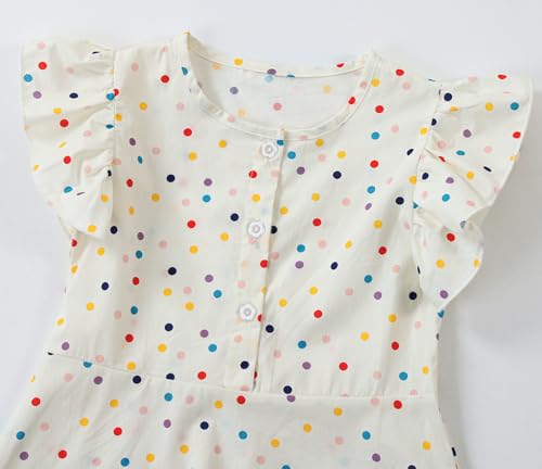 Toddler Girls Flutter Sleeve Dresses Little Girl Summer Casual Outfits3