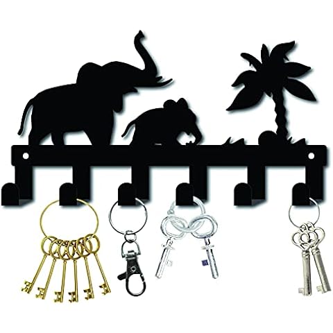 CREATCABIN Elephant Pattern Metal Key Holder Cover