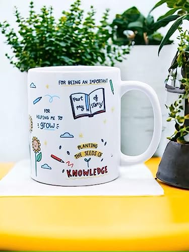 Image of DAYS Thank You Teacher Mug Best Teacher Gift, Helping Me to Grow Ceramic Mug 11oz