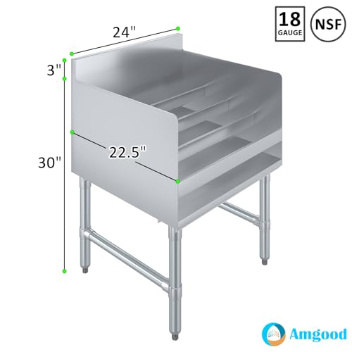 Image of AmGood 22.5 in. x 24 in. x 33 in. Stainless Steel Four-Tier Liquor Display Rack