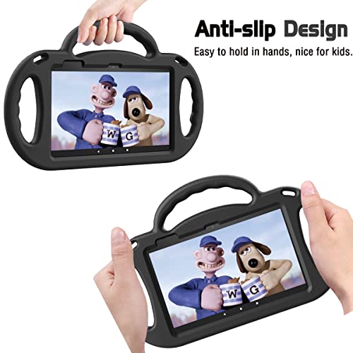 Avawo Kids Case For 7 Inch Tablet ( Just Fit 2022 Release, 12Th Generation ), 7 Inch Kids Case With Shoulder Strap, Lightweight Shockproof Handle Kids Case For 7 Inch 2022 Tablet, Black #TOP2