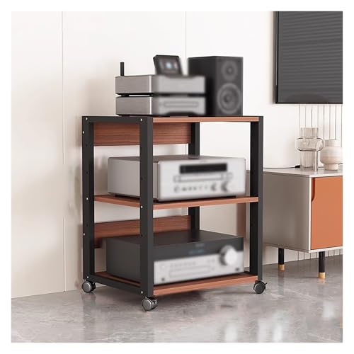 Estante de esquina HiFi de 3 niveles para componentes de audio y vídeo, estante para equipos multimedia, receptor estéreo, reproductor de CD, unidad de almacenamiento para cine en casa, oficina y sala