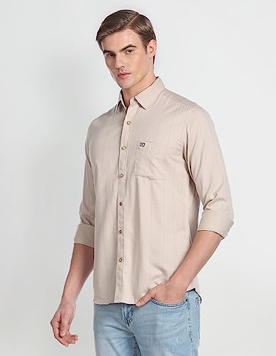Image of Arrow Men's Cotton Striped Regular Fit Shirt
