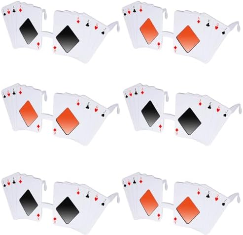 Arrowbash Poker Sunglasses Glasses Playing Card Glasses Casino Night Gift for Man Woman Birthday Party Supplies