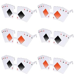 Arrowbash Poker Sunglasses Glasses Playing Card Glasses Casino Night Gift for Man Woman Birthday Party Supplies