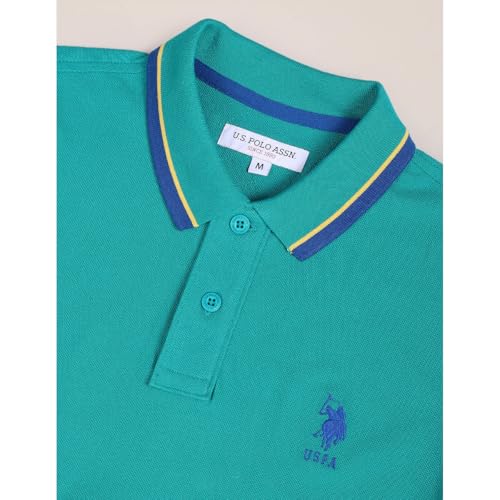 Image of U.S. Polo ASSN. Solid Slim Fit Polo T Shirts for Men - 100% Cotton, Half Sleeves Mens Tshirt