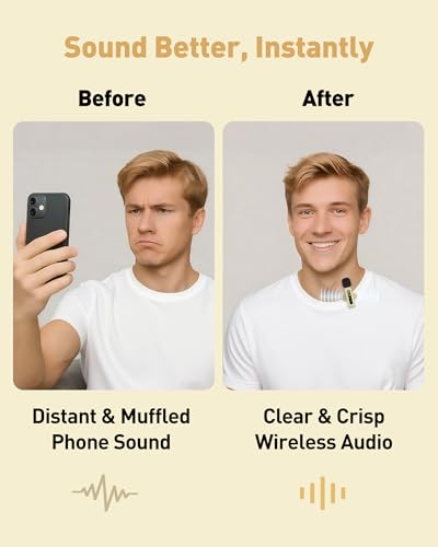 Image of USB C Lavalier Microphone Wireless Mini Mic for Type-C Android Phone /Tablet /PC Video Recording Clip-on Mics with Rotatable Clip&Denoise Recording, Ideal for Vlog Tiktok Youtube Content Creator, Beige