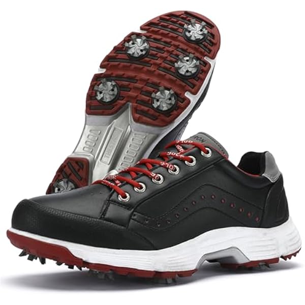 Męskie wodoodporne buty golfowe z kolcami skórzane profesjonalne obuwie golfowe antypoślizgowe codzienne