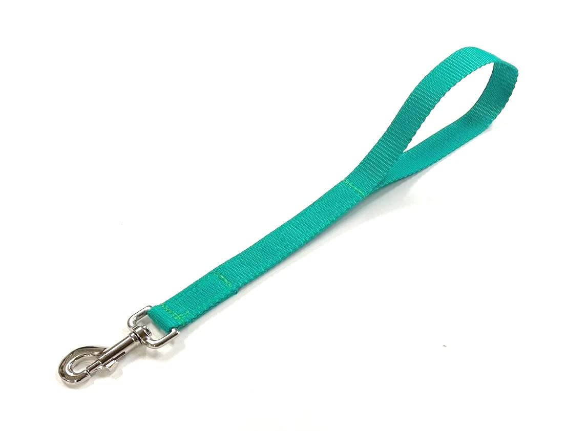 Short Close Control Dog Training Lead Traffic Walking Leash 25mm Polypropylene Webbing (Emerald Green, 20 Inches)