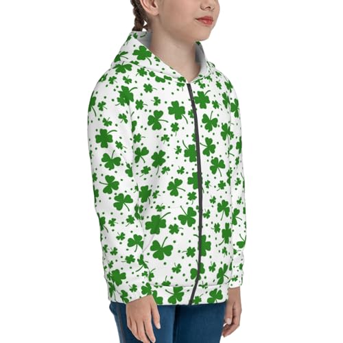 St Patrick's Day4 Kid Hoodies Boys Zip Up Sweatshirts Girls Pullover with Pocket4