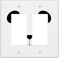 Vista 43 de Cubierta de interruptor de luz dúplex de elefante de dibujos animados de 1 banda, cubiertas de enchufe, placa frontal decorativa para receptáculo